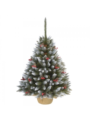 ŚWIERK ILEX Z OSTROKRZEWEM I SZYSZKĄ W DONICY Z JUTĄ - 3 rozmiary, 7 kolorów donicy